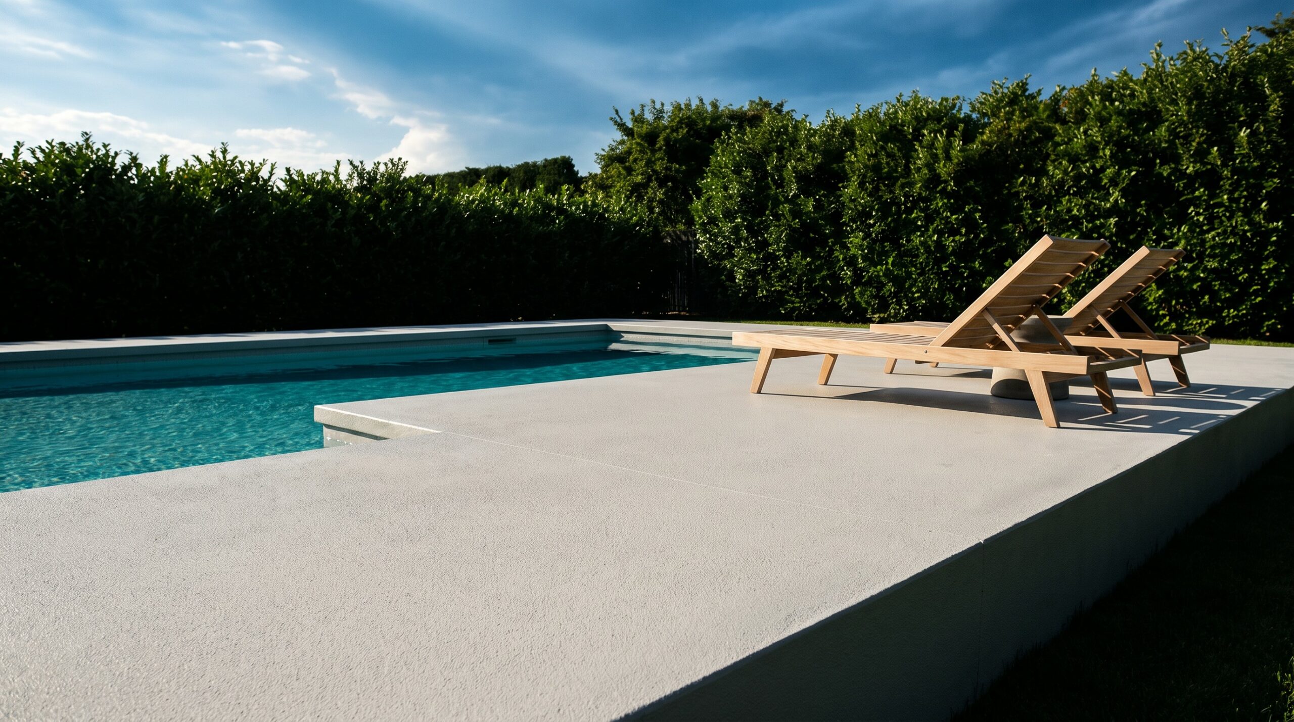 Résine extérieure — plage de piscine